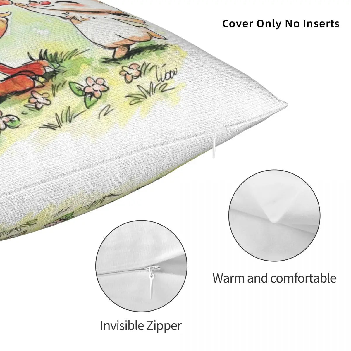 Chocobo Mog Final Fantasy Kawaii Square Pillowcase Polyester Linen Velvet Pattern Zip Decor Sofa Cushion Cover