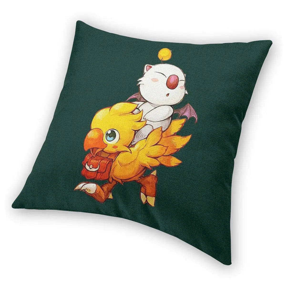 Chocobo Moogle Final Fantasy Pillowcase Polyester Linen Velvet Printed Zip Decor Pillow Case Bed Cushion Cover