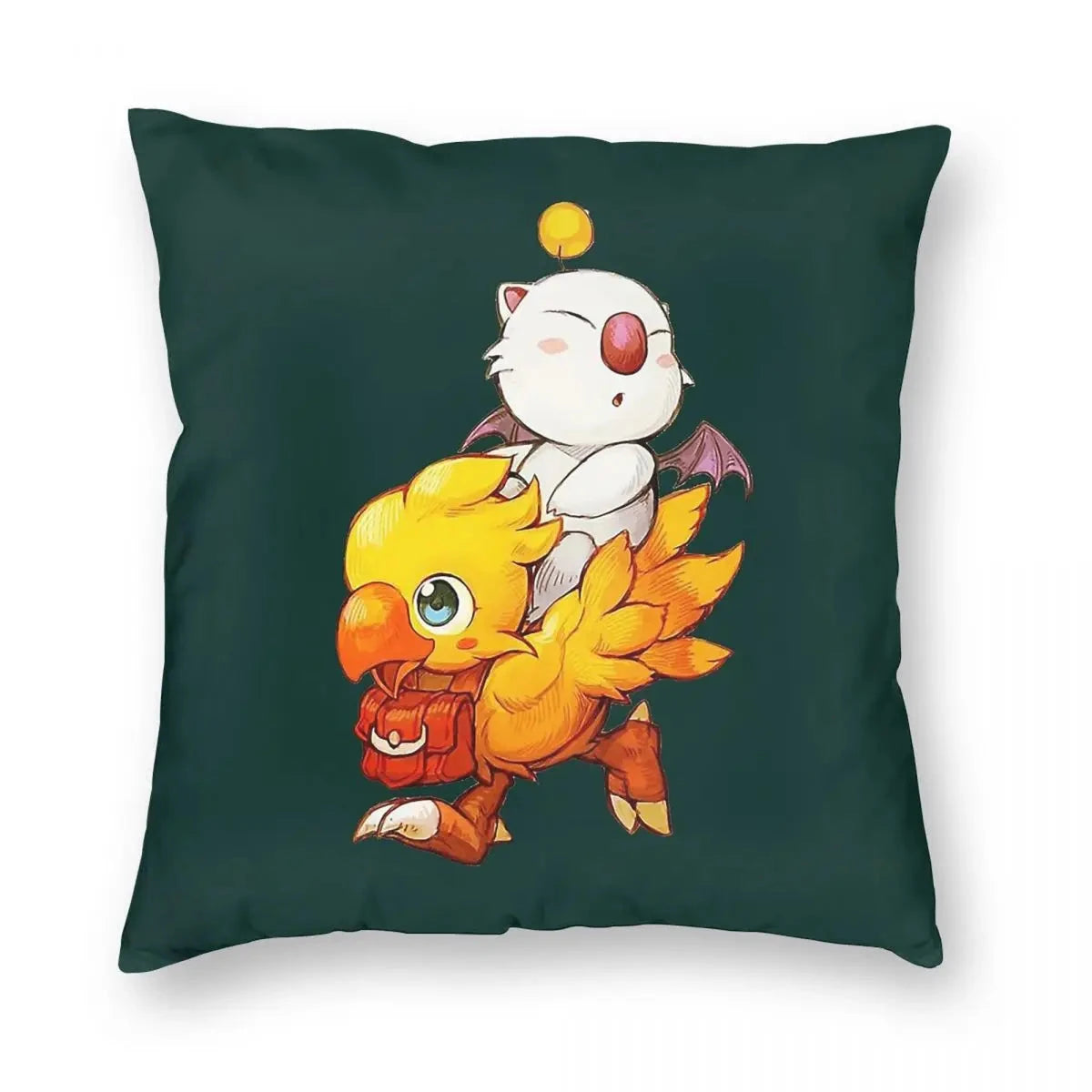 Chocobo Moogle Final Fantasy Pillowcase Polyester Linen Velvet Printed Zip Decor Pillow Case Bed Cushion Cover