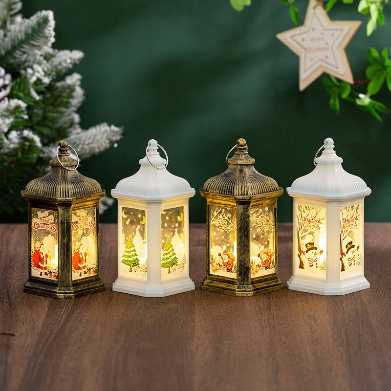 Christmas decoration supplies LED candles wind lights Christmas hanging lights hand-held retro night lights window decorations