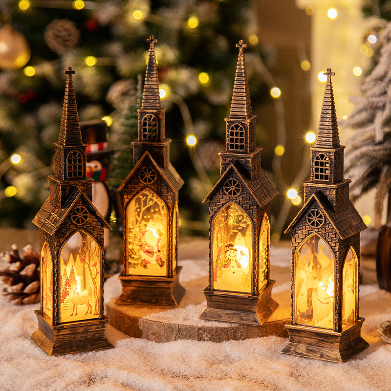 Christmas decoration, wind lights, luminous house ornaments, creative night lights, electronic candle lights, Christmas gifts