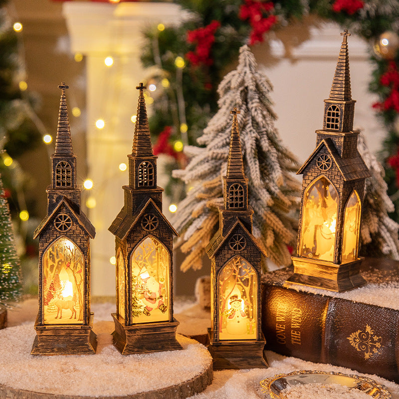 Christmas decoration, wind lights, luminous house ornaments, creative night lights, electronic candle lights, Christmas gifts