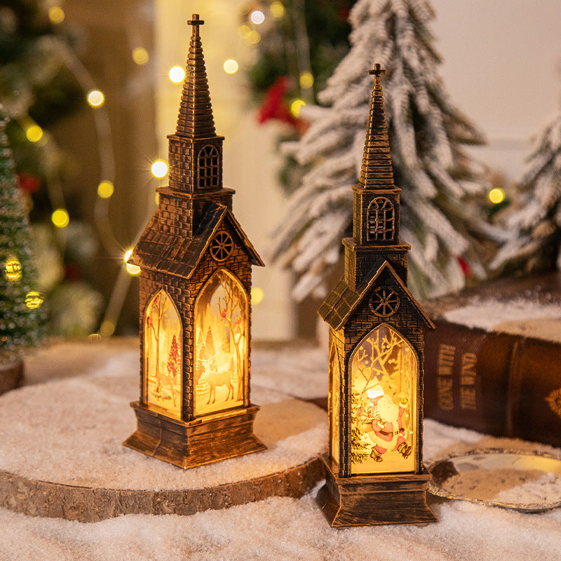 Christmas decoration, wind lights, luminous house ornaments, creative night lights, electronic candle lights, Christmas gifts