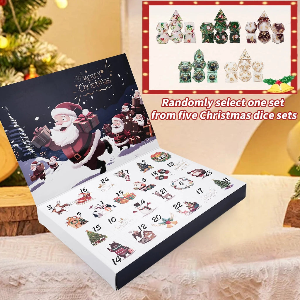 Christmas D&D Dice Blind Box Countdown Calendar, Random Christmas Dice Gifts, D&D Fan Gifts