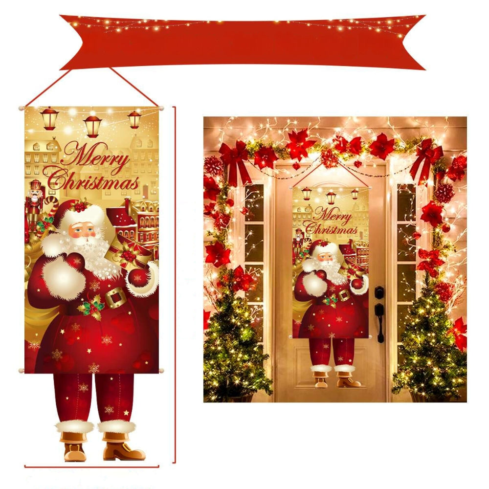 Christmas Hanging Flag Porch Door Banner