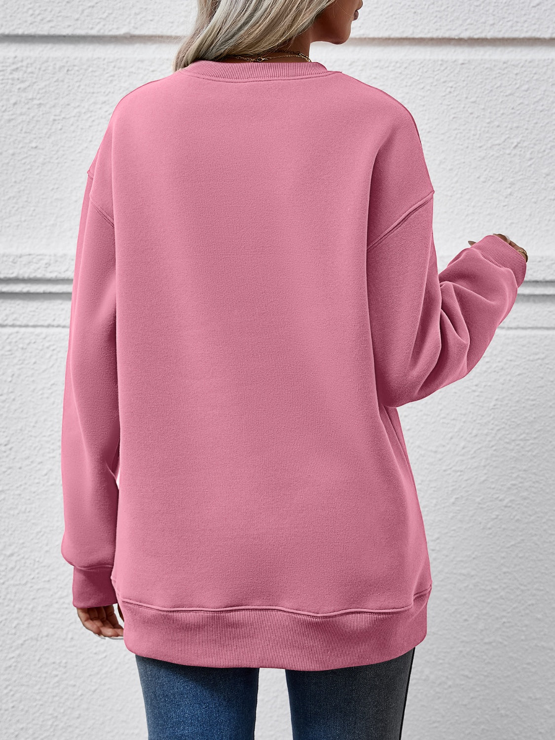 Christmas Letter Graphic Round Neck Sweatshirt