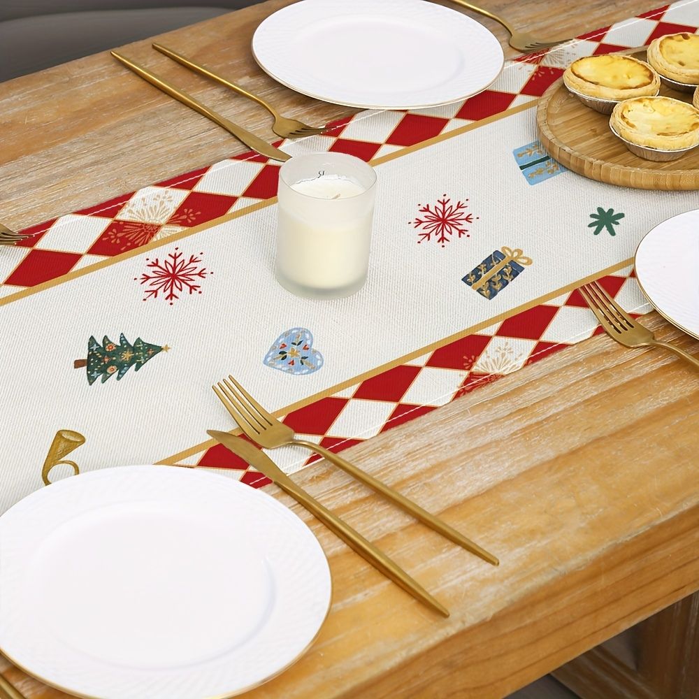 Christmas Nutcracker Linen Table Runner for Festive Holiday Decor