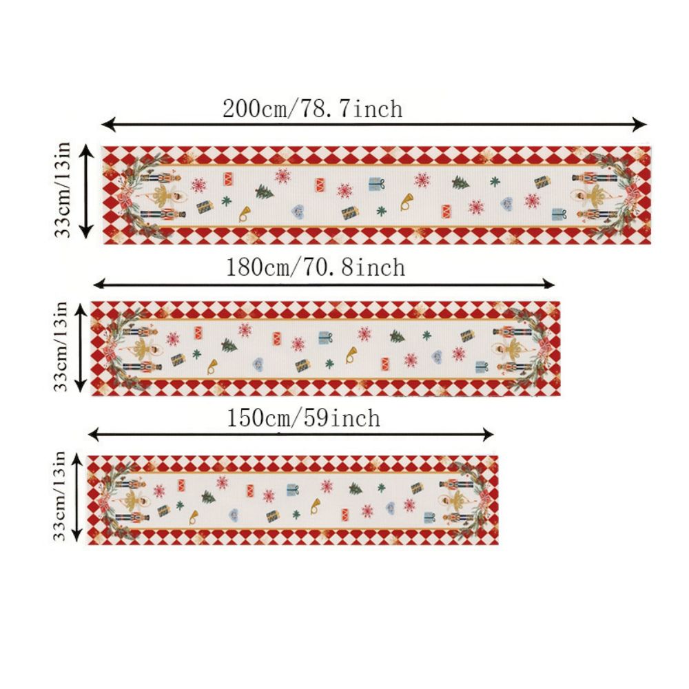 Christmas Nutcracker Linen Table Runner for Festive Holiday Decor