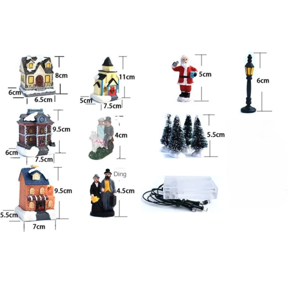 Christmas Ornaments Luminous House Small House Decoration Santa Claus Suit Gift Decorations for Home