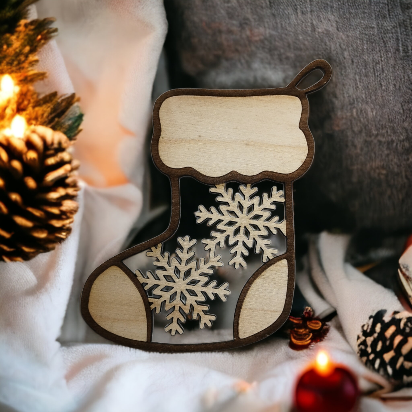 Christmas Socks Wooden Christmas Decoration