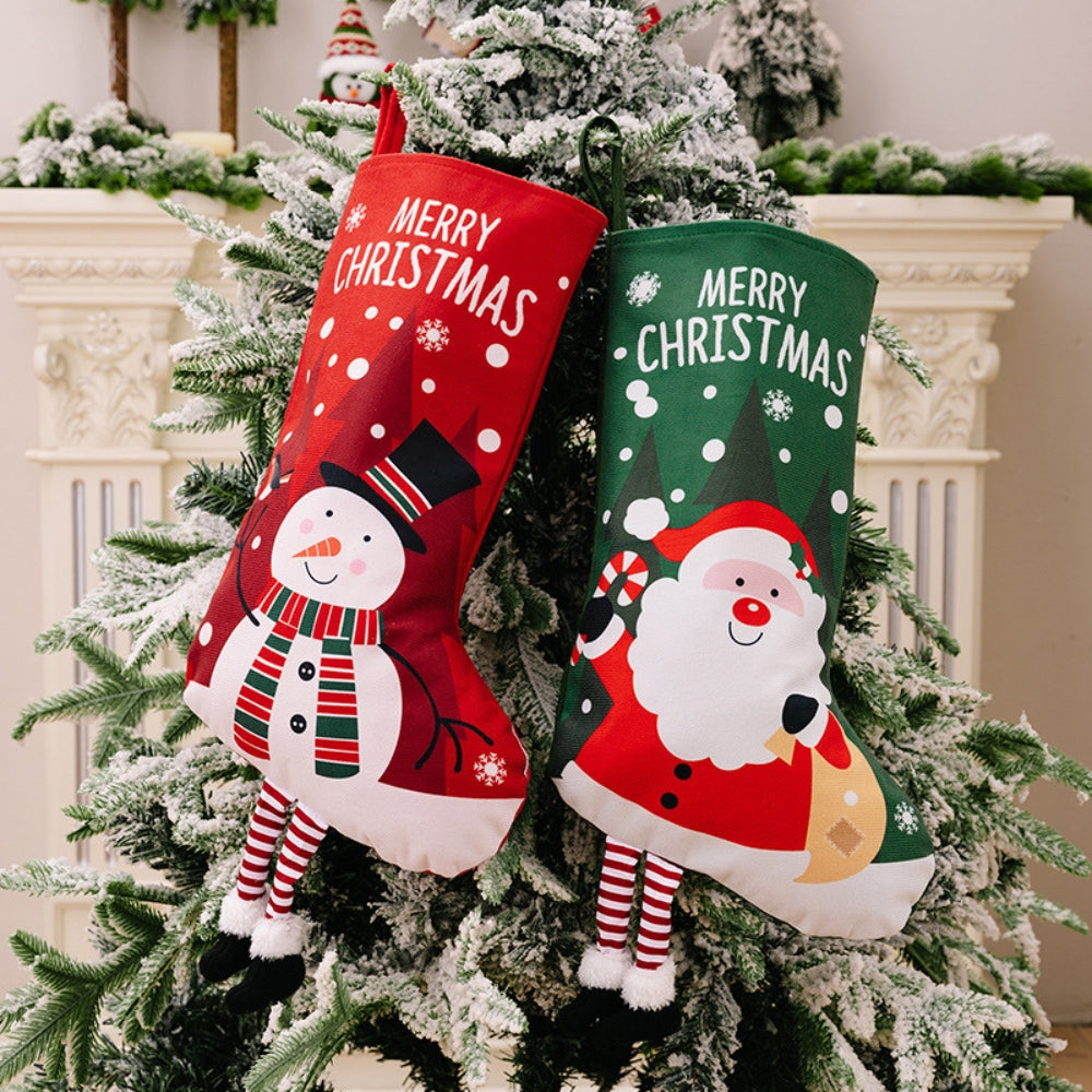 Christmas Stocking Large Stockings Santa Snowman Candy Gift Socks Tree Ornament Decorations