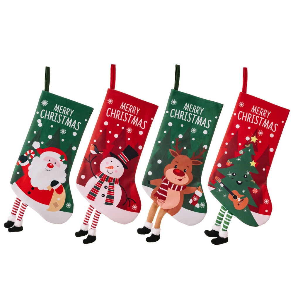 Christmas Stocking Large Stockings Santa Snowman Candy Gift Socks Tree Ornament Decorations