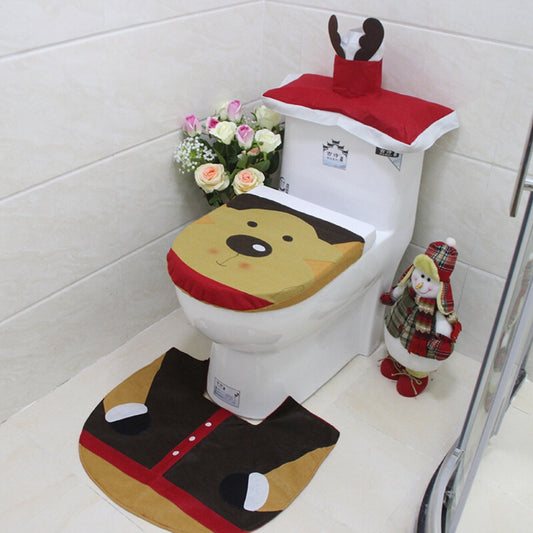 Christmas Toilet Seat Covers Creative Santa Claus Bathroom Mat