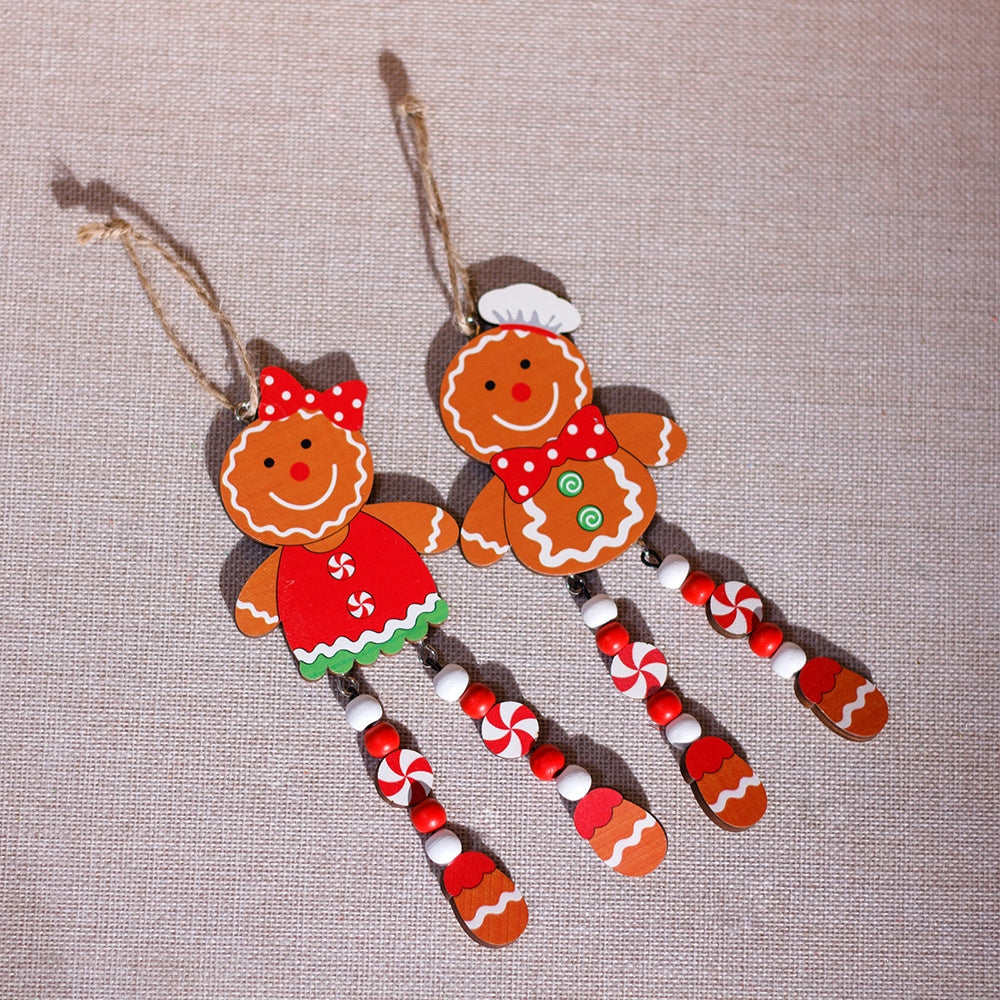 Christmas Tree Gingerbread  Pendant Wooden Ornaments Gingerbread Pendant Decorations Accessories