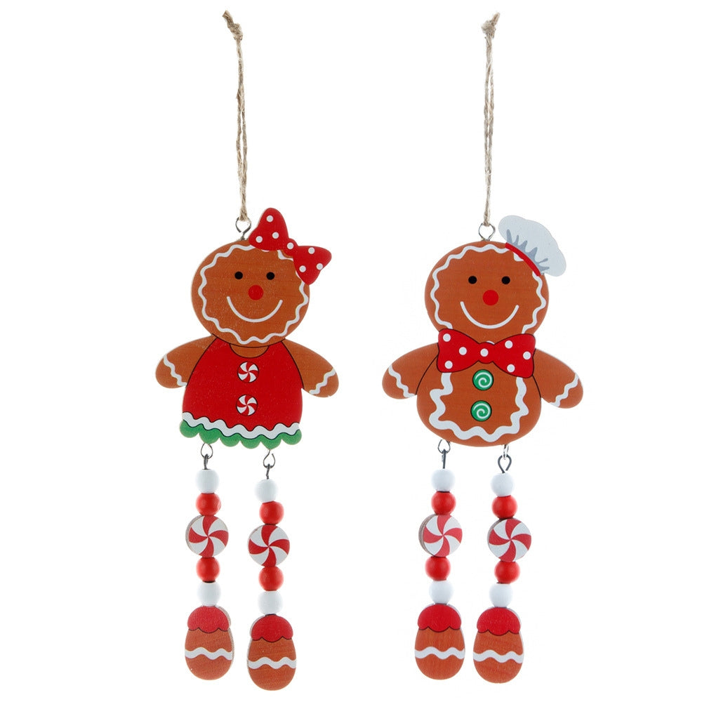 Christmas Tree Gingerbread  Pendant Wooden Ornaments Gingerbread Pendant Decorations Accessories