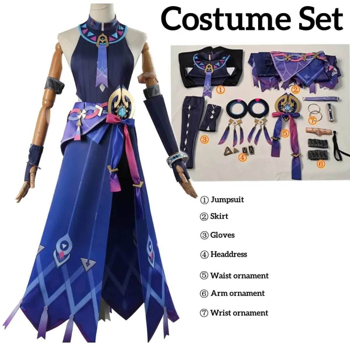Genshin Citlali Cosplay Dress – Elegant Fantasy Outfit Set - Costume Set / XXL