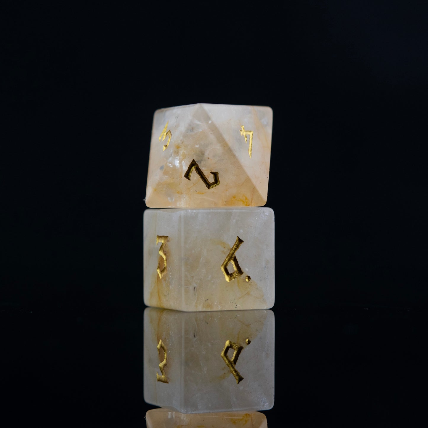 Citrine (Gold) Stone Dice Set