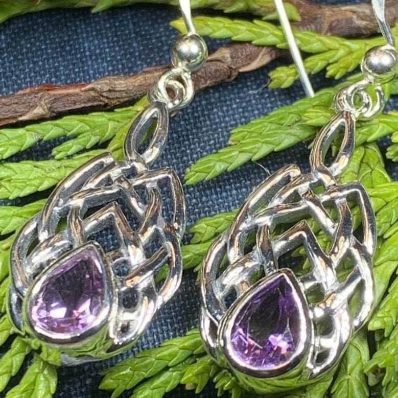 Abria Celtic Knot Earrings - Amethyst