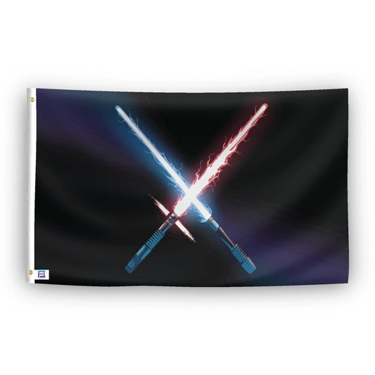 Star Wars Clashing Lightsabres Flag