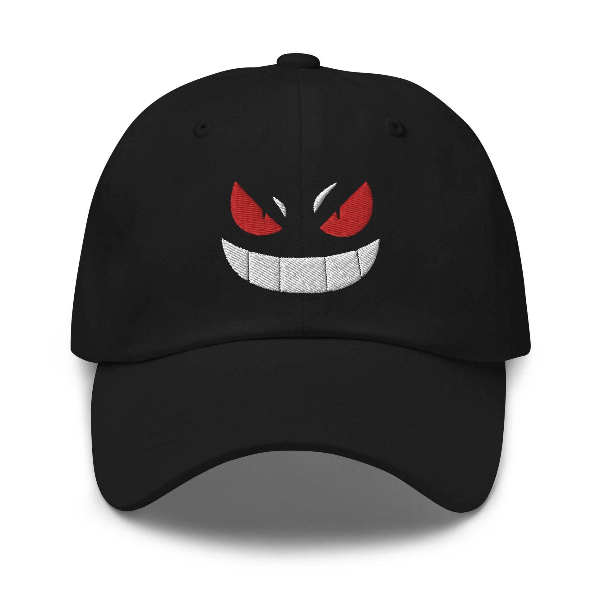 Ghost Type Anime Embroidered Dad Hat - Black