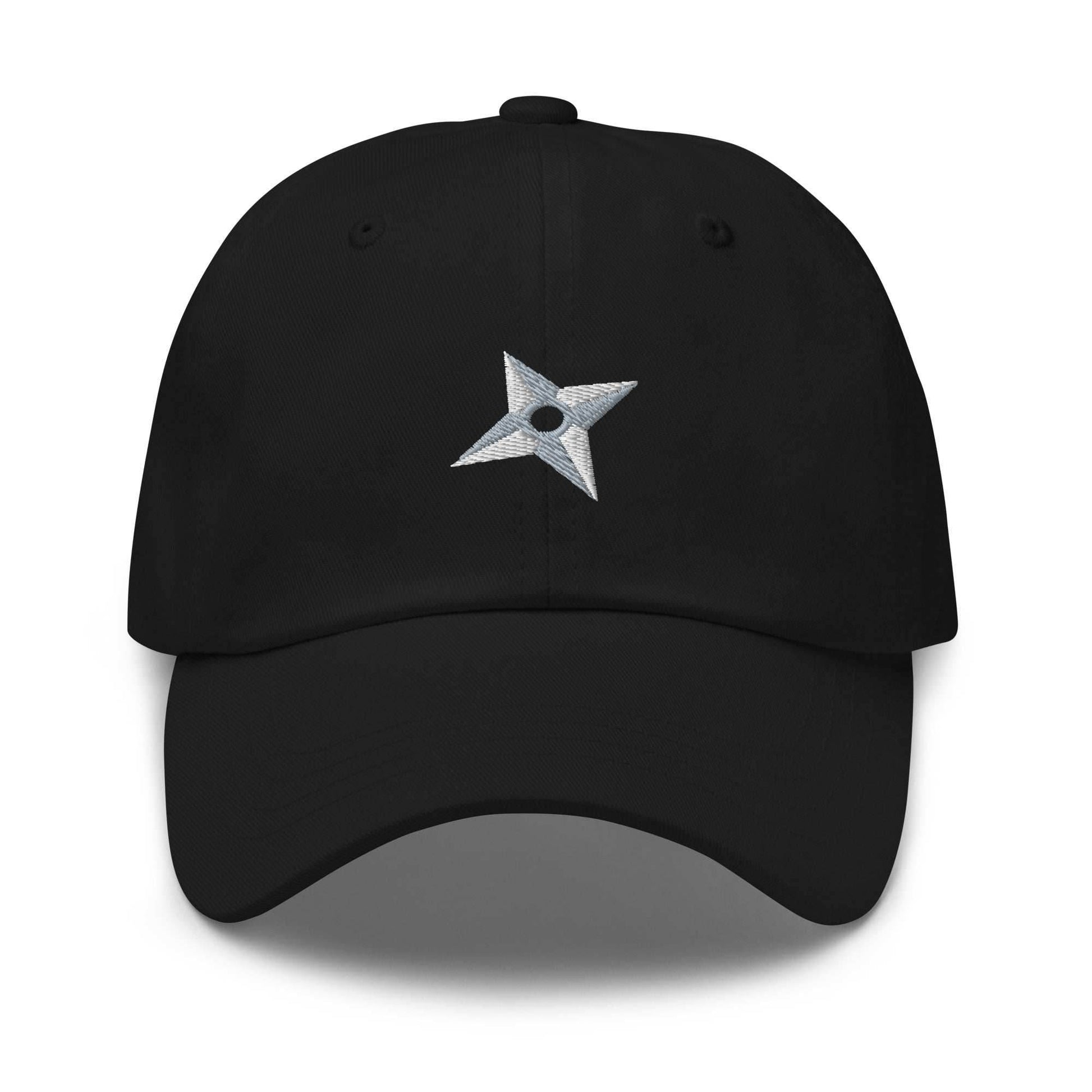 Shuriken Anime Embroidered Dad Hat - Black