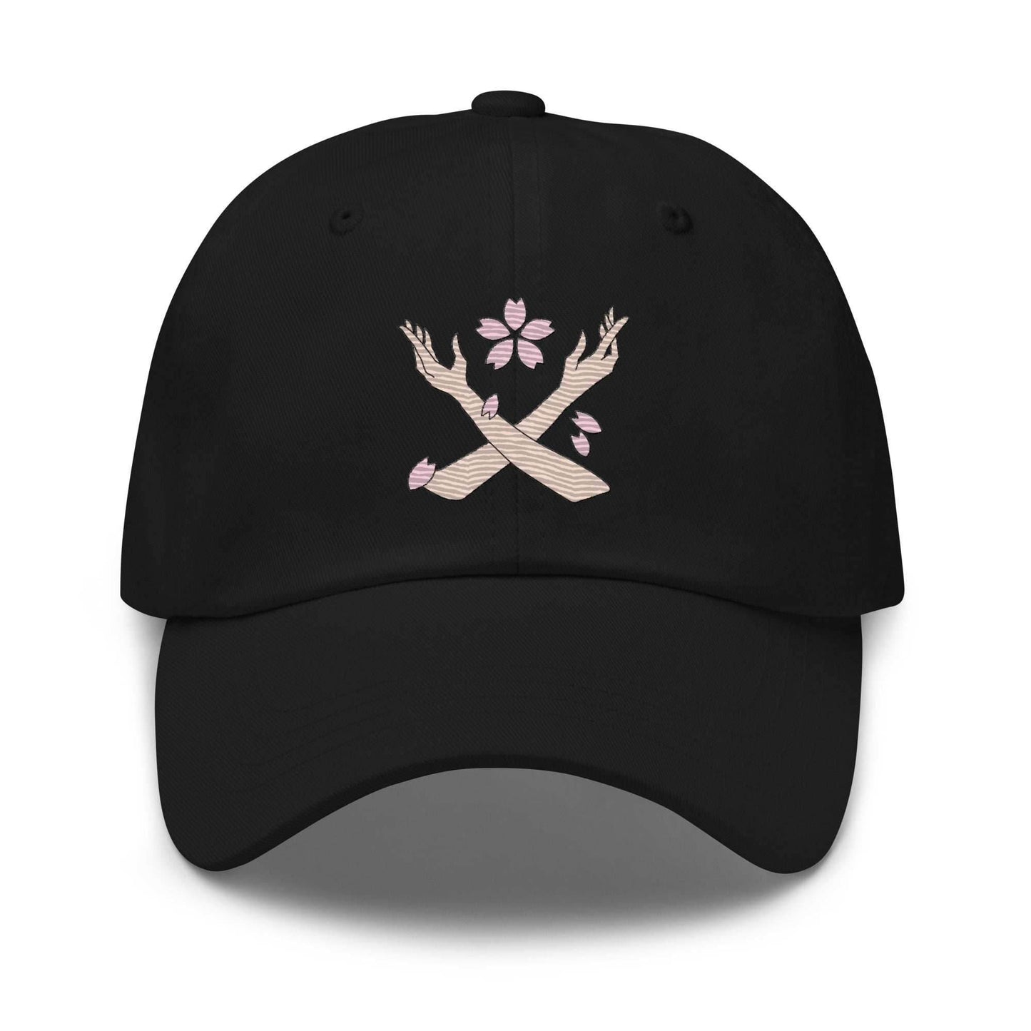 Robin Fleur Emboridered Unisex Anime Dad Hat - Black
