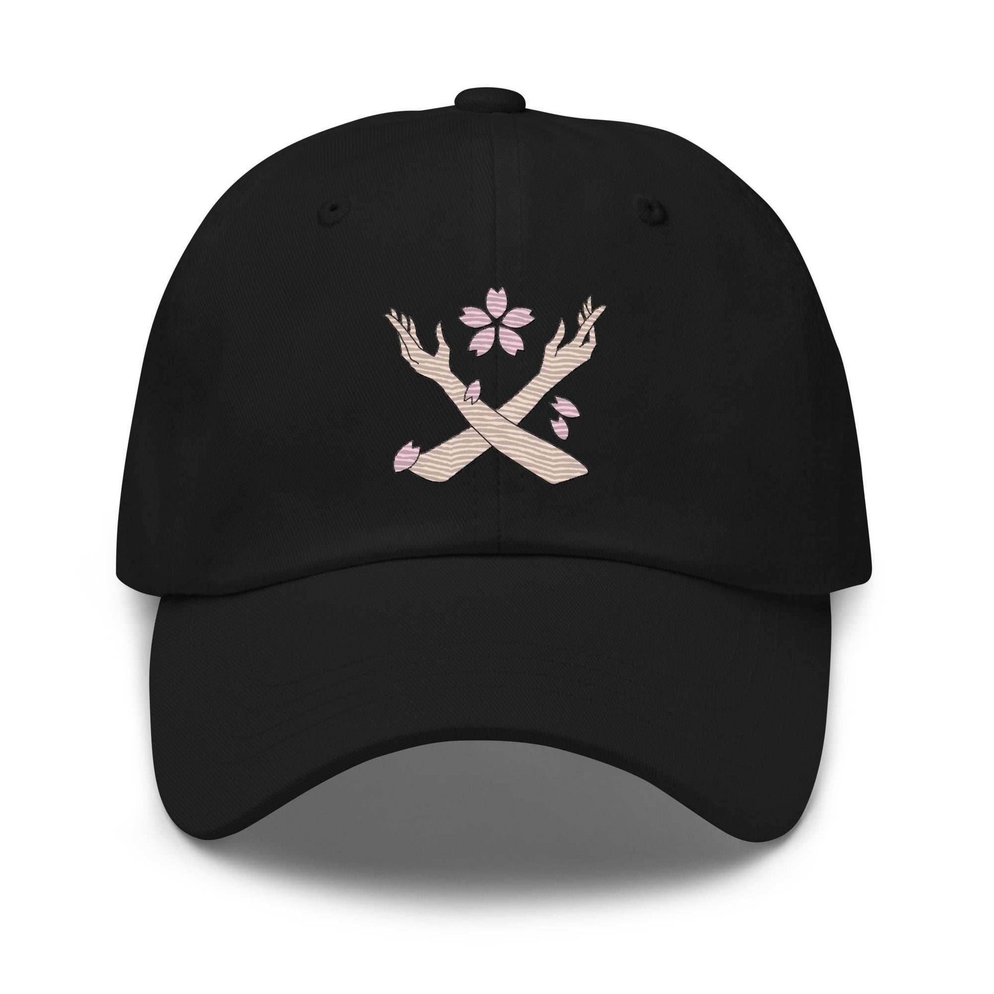 Robin Fleur Emboridered Unisex Anime Dad Hat - Black