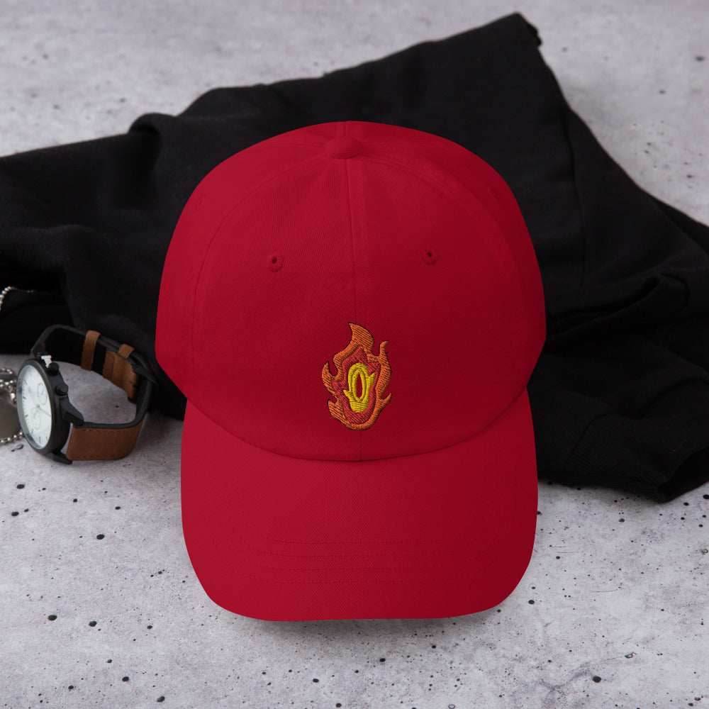 Hashira Flame Hilt Anime Embroidered Dad Hat - Red