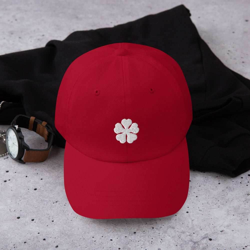 Clover Anime Embroidered Dad Hat - Red