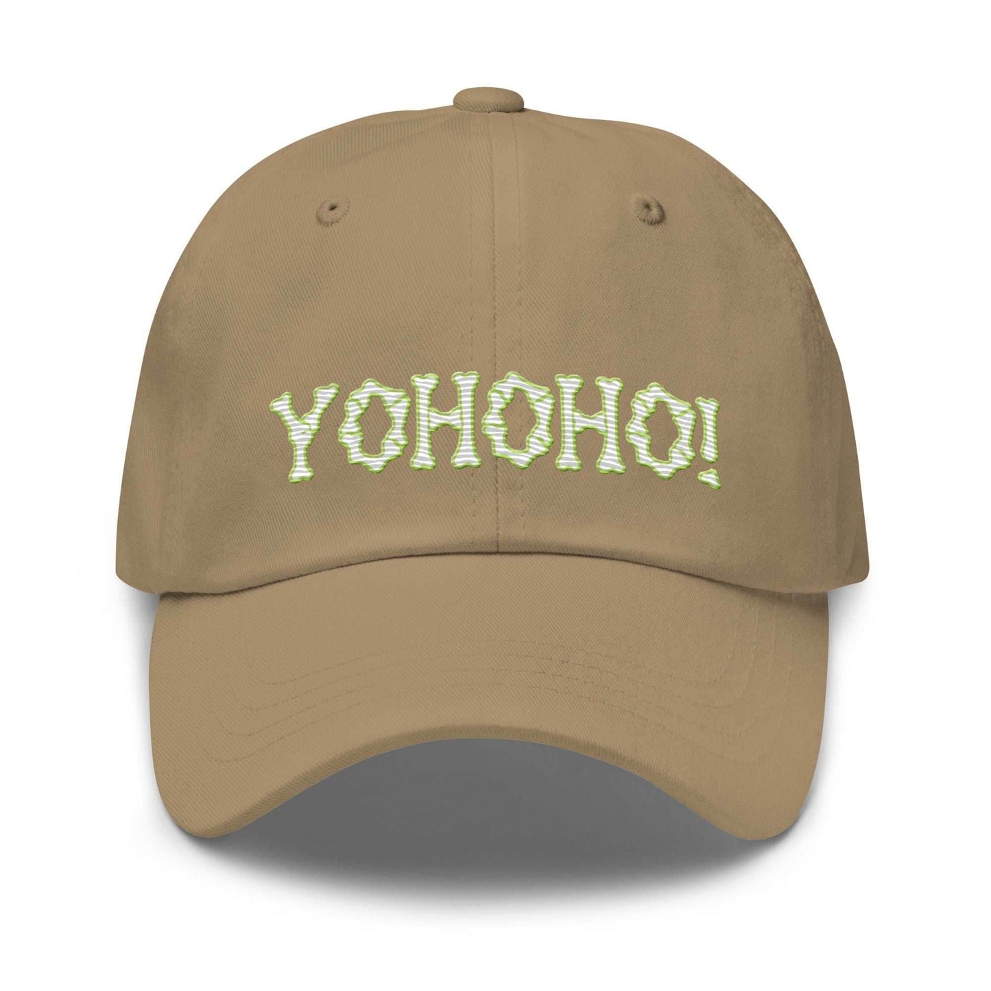 Yohoho Brook Embroidered Unisex Anime Dad Hat - Khaki