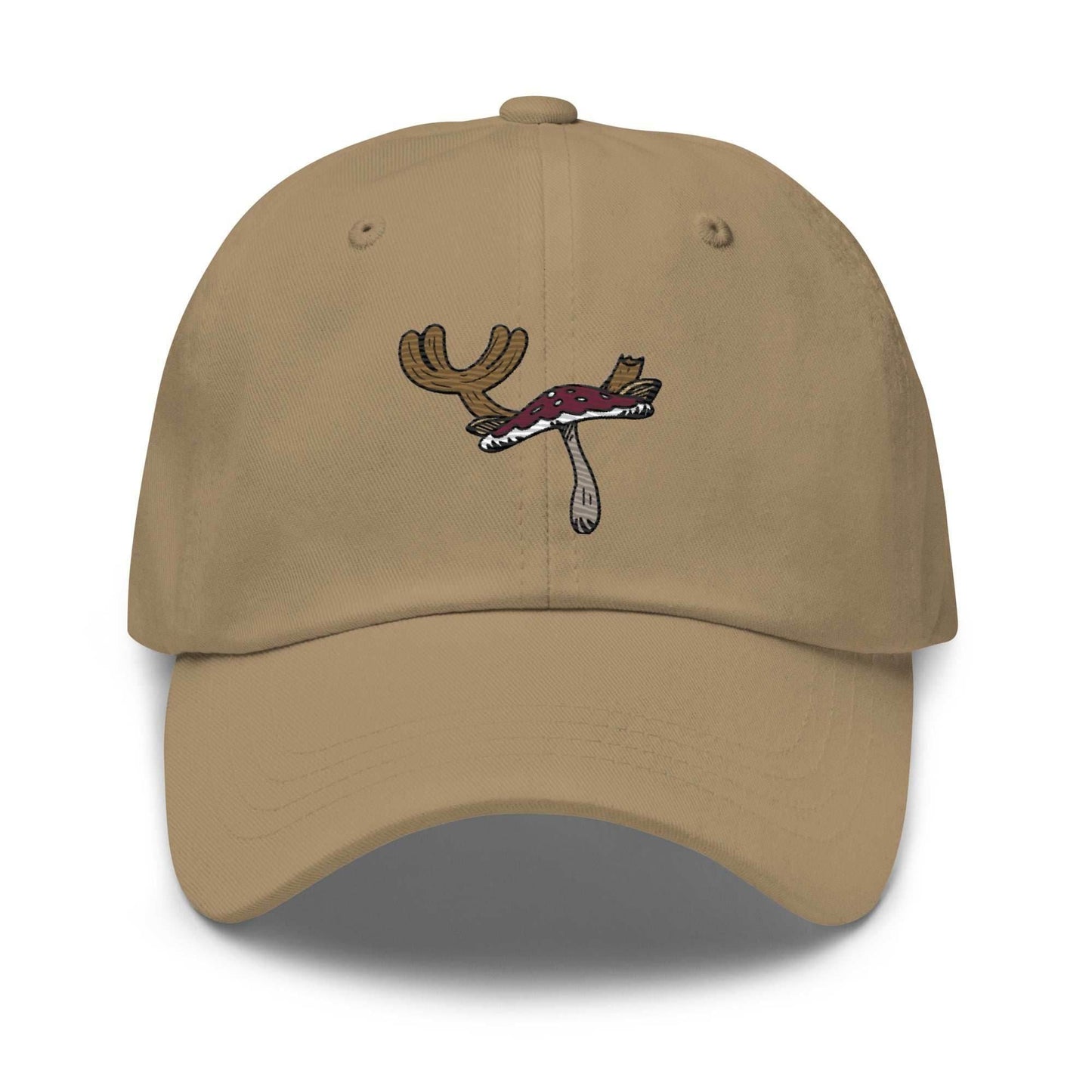 Chopper Mushroom Embroidered Unisex Anime Dad hat - Khaki