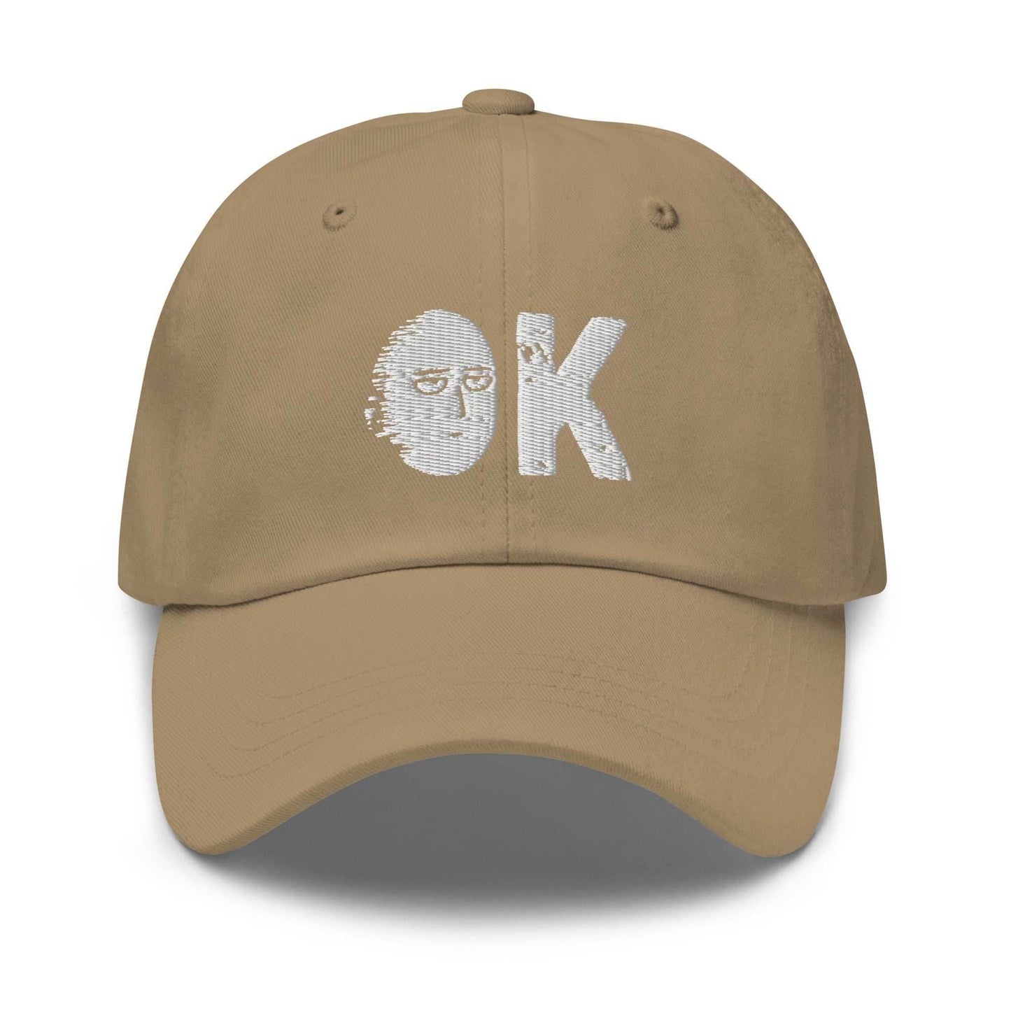 Saitama OK Embroidered Unisex Anime Dad hat - Khaki