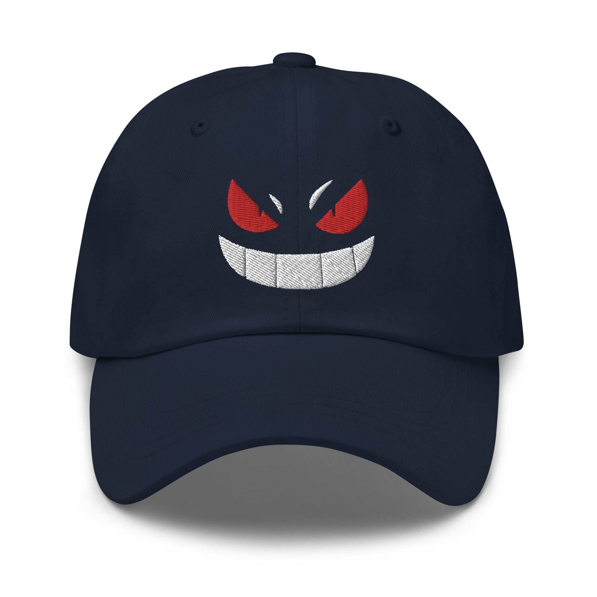 Ghost Type Anime Embroidered Dad Hat - Black
