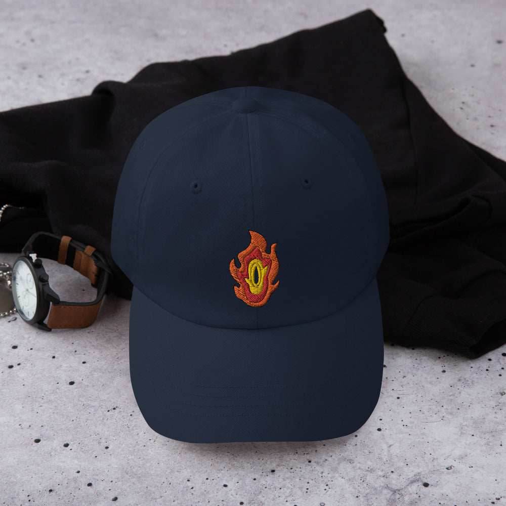Hashira Flame Hilt Anime Embroidered Dad Hat - Navy