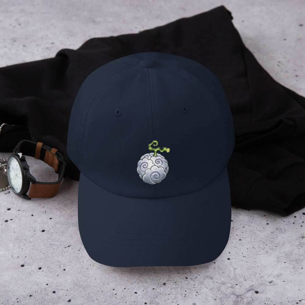 Smoke Smoke Devil Fruit Anime Embroidered Dad Hat - Navy