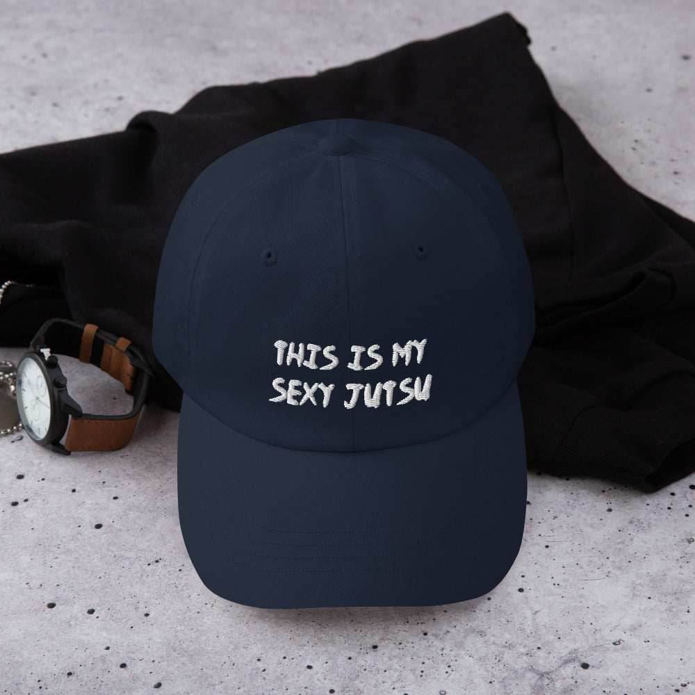 Sexy Jutsu Anime Embroidered Dad Hat - Navy