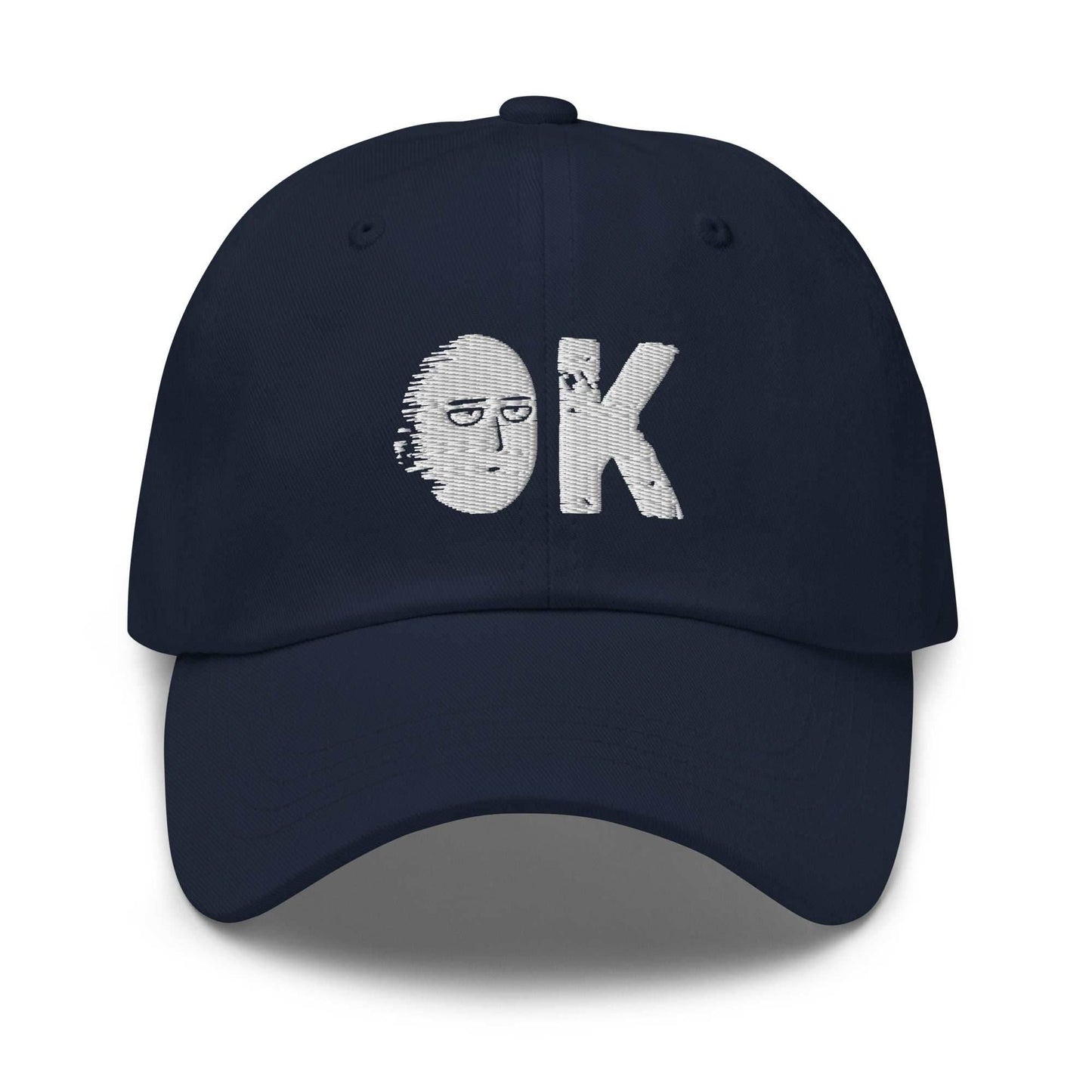 Saitama OK Embroidered Unisex Anime Dad hat - Navy