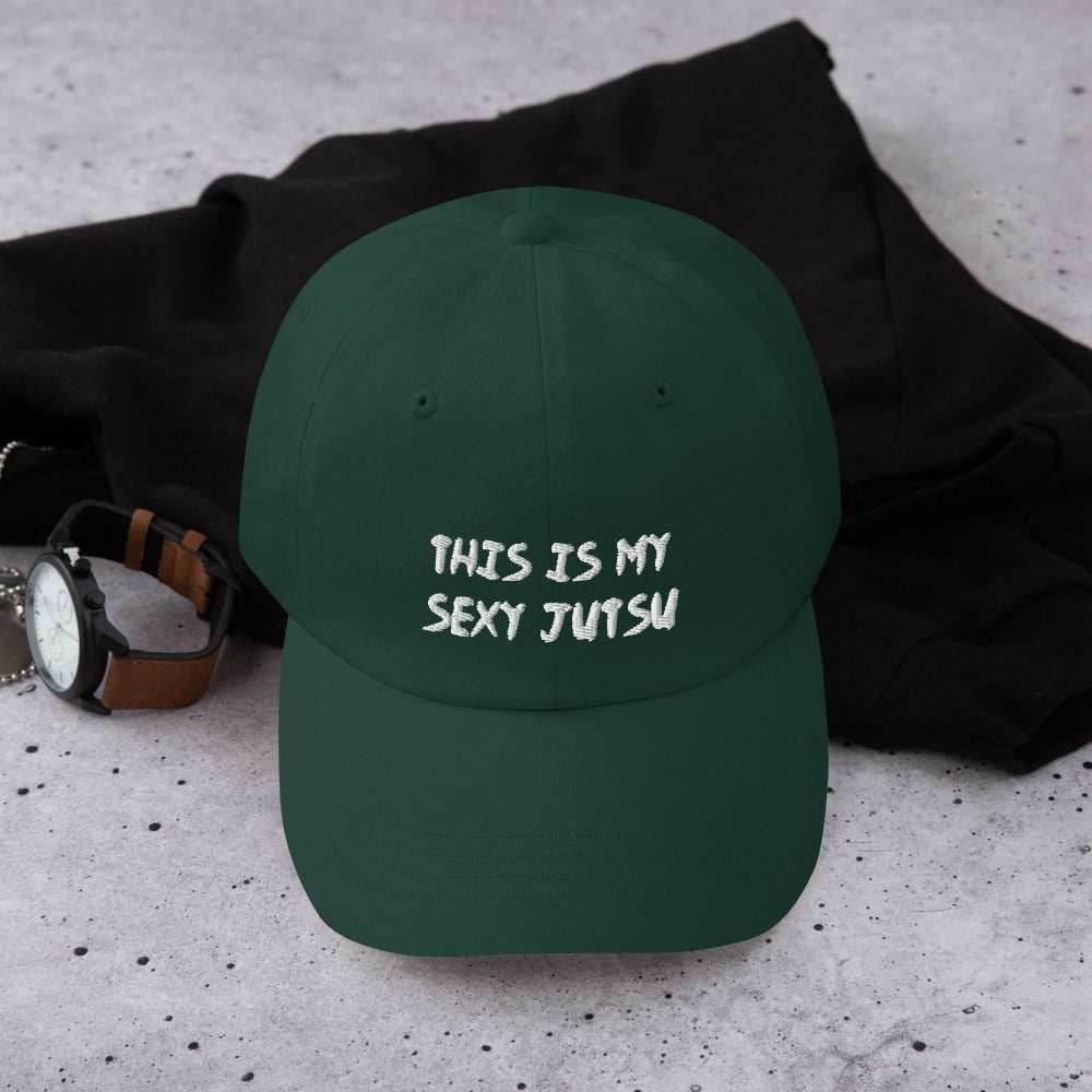 Sexy Jutsu Anime Embroidered Dad Hat - Green