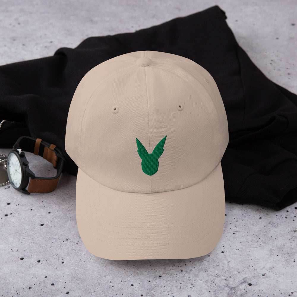 Black Whip Anime Embroidered Dad Hat - Sand