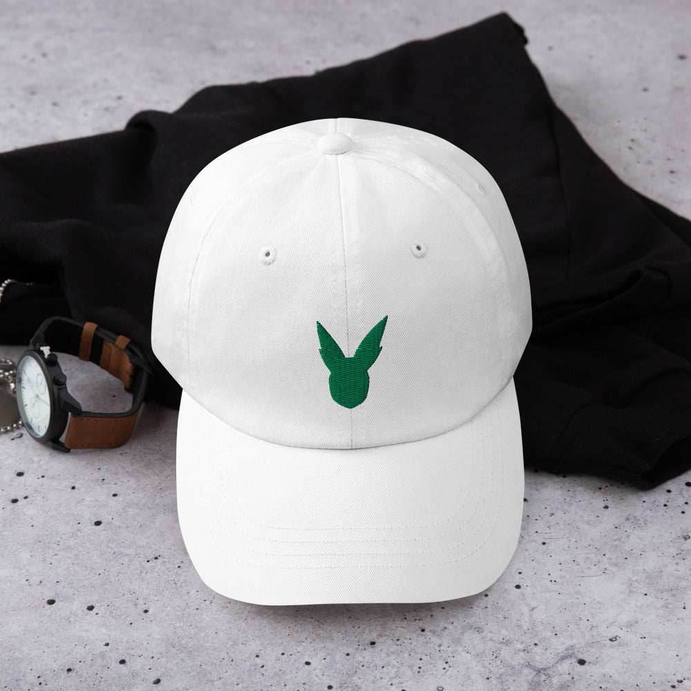 Black Whip Anime Embroidered Dad Hat - White