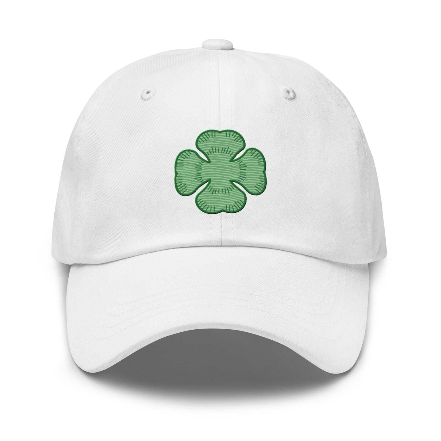 Yuno 4 Leaf Clover Embroidered Unisex Anime Dad Hat - White