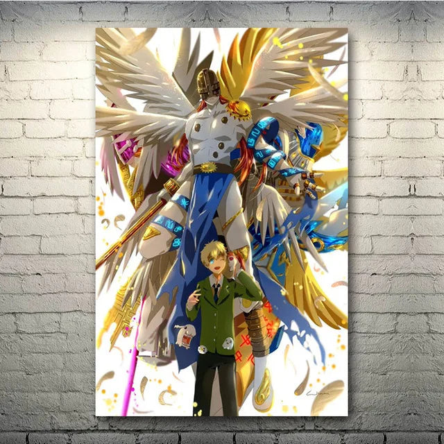 Classic Japanese Anime Digimon Adventure Canvas Painting Poster Print YagamiTaichi Agumon Pictures for Living Room Decor