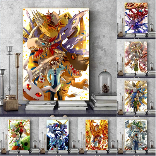 Classic Japanese Anime Digimon Adventure Canvas Painting Poster Print YagamiTaichi Agumon Pictures for Living Room Decor