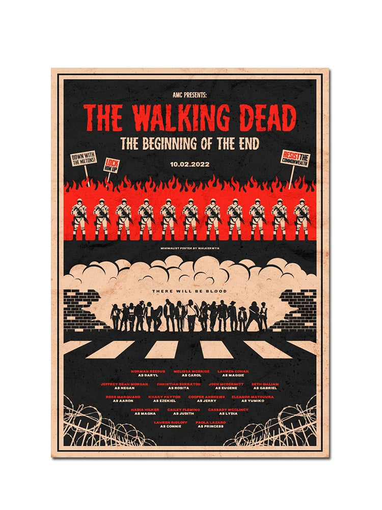 Classic Movie TV The Walking Dead Poster For Living Home Decoration Room Canvas Painting Wall Art Decor Mural Posters