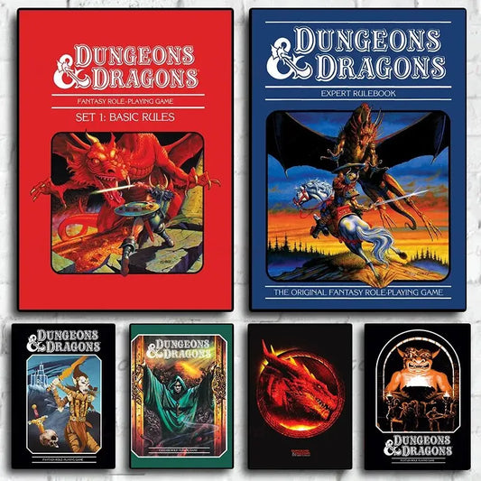 Classic Role-playing Games Poster, Dungeons and Dragons Retro Canvas Art, High Quality Prints,Perfect Wall Decor for Living Room