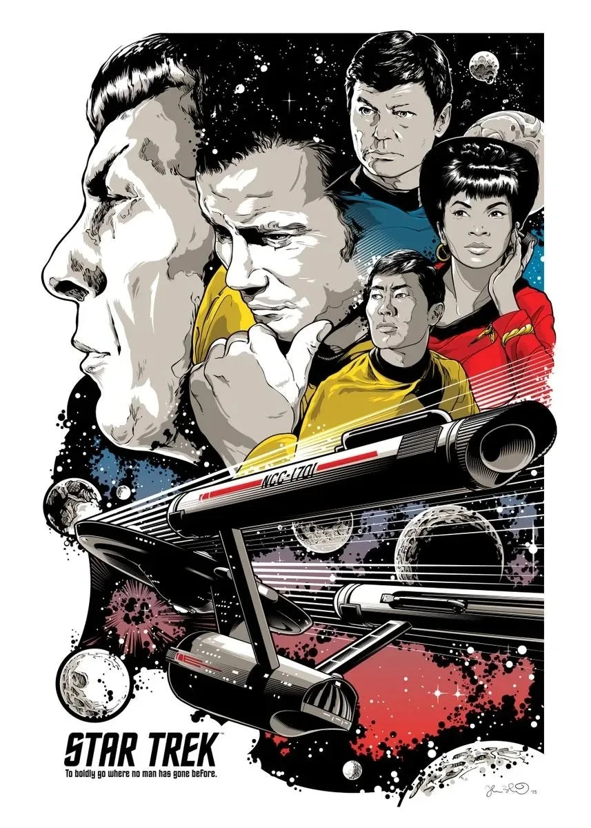 Classic Sci-Fic Movie Fancy Designs Star Trek Retro Poster Canvas Painting and Print Wall Art Picture for Living Room Home Decor