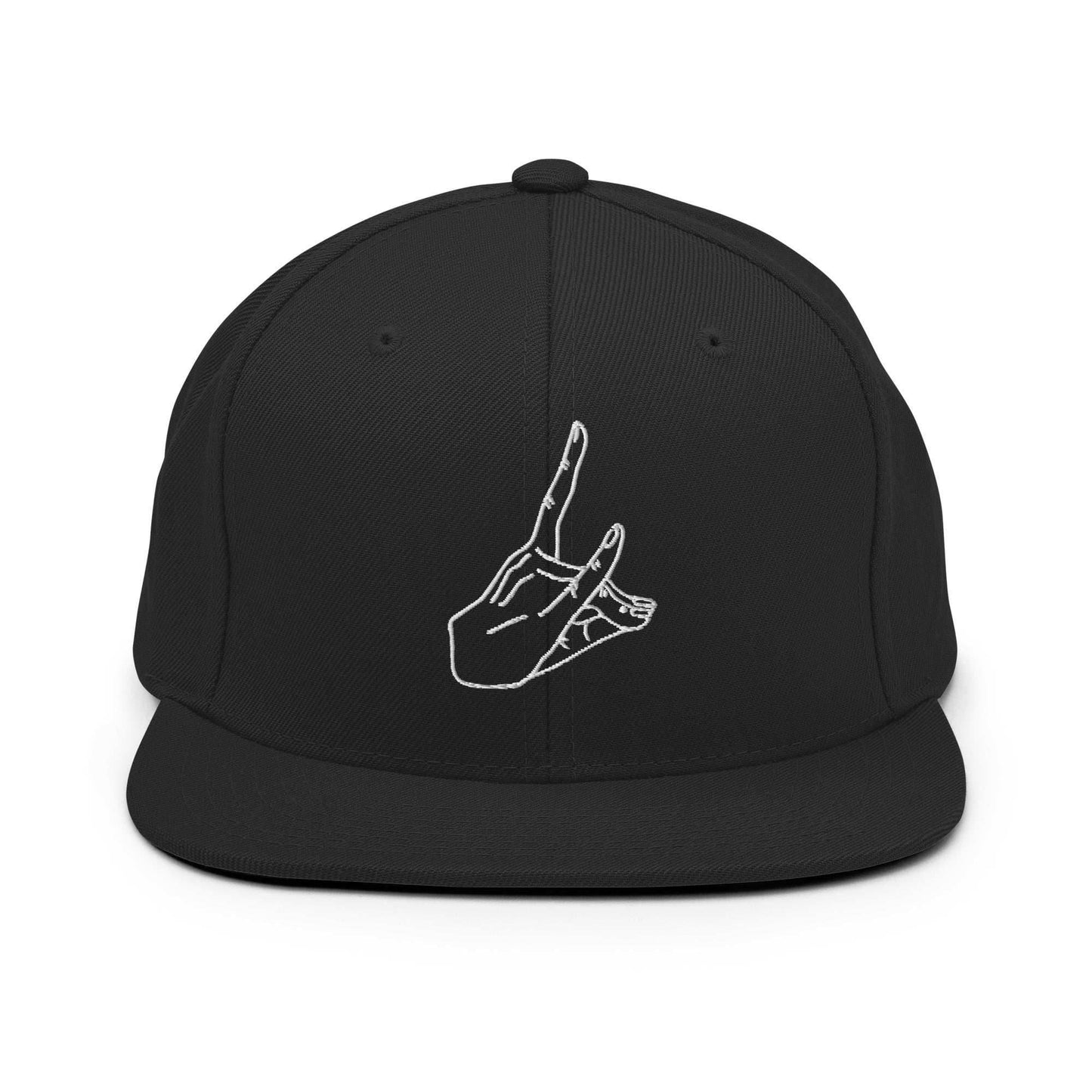 Fox Devil Embroidered Unisex Anime Snap Back Hat - Black