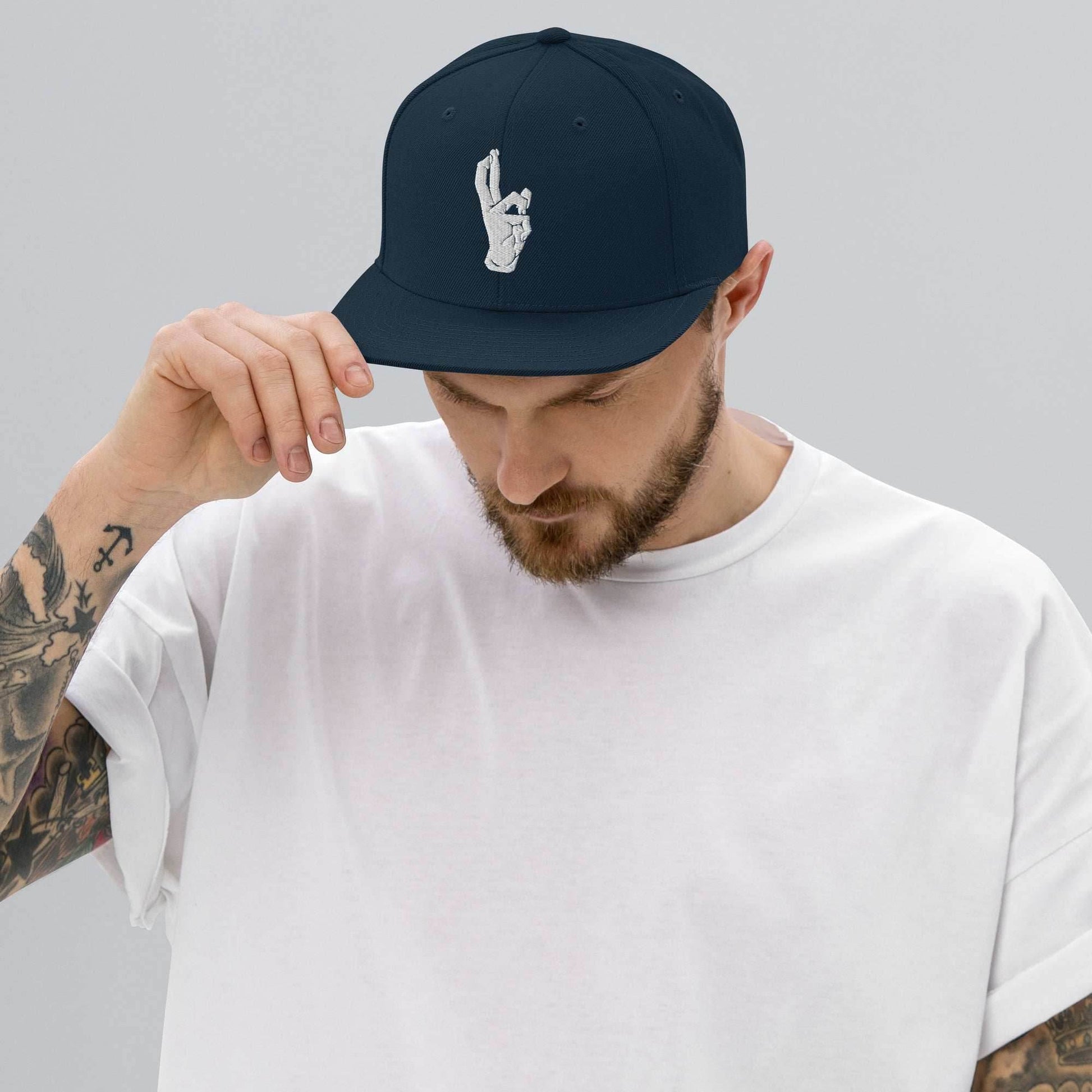 Domain Expansion Embroidered Unisex Anime Snap Back Hat - Navy