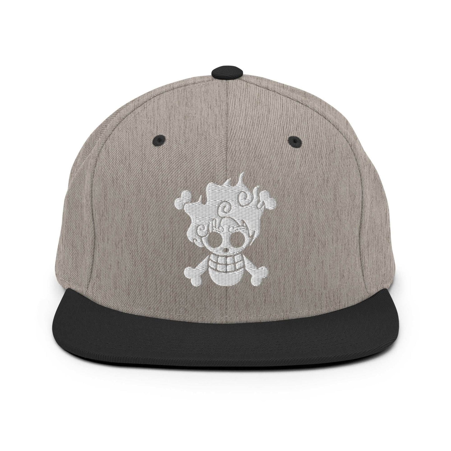 Gear 5 Embroidered Unisex Anime Snap Back Hat - Heather/Black