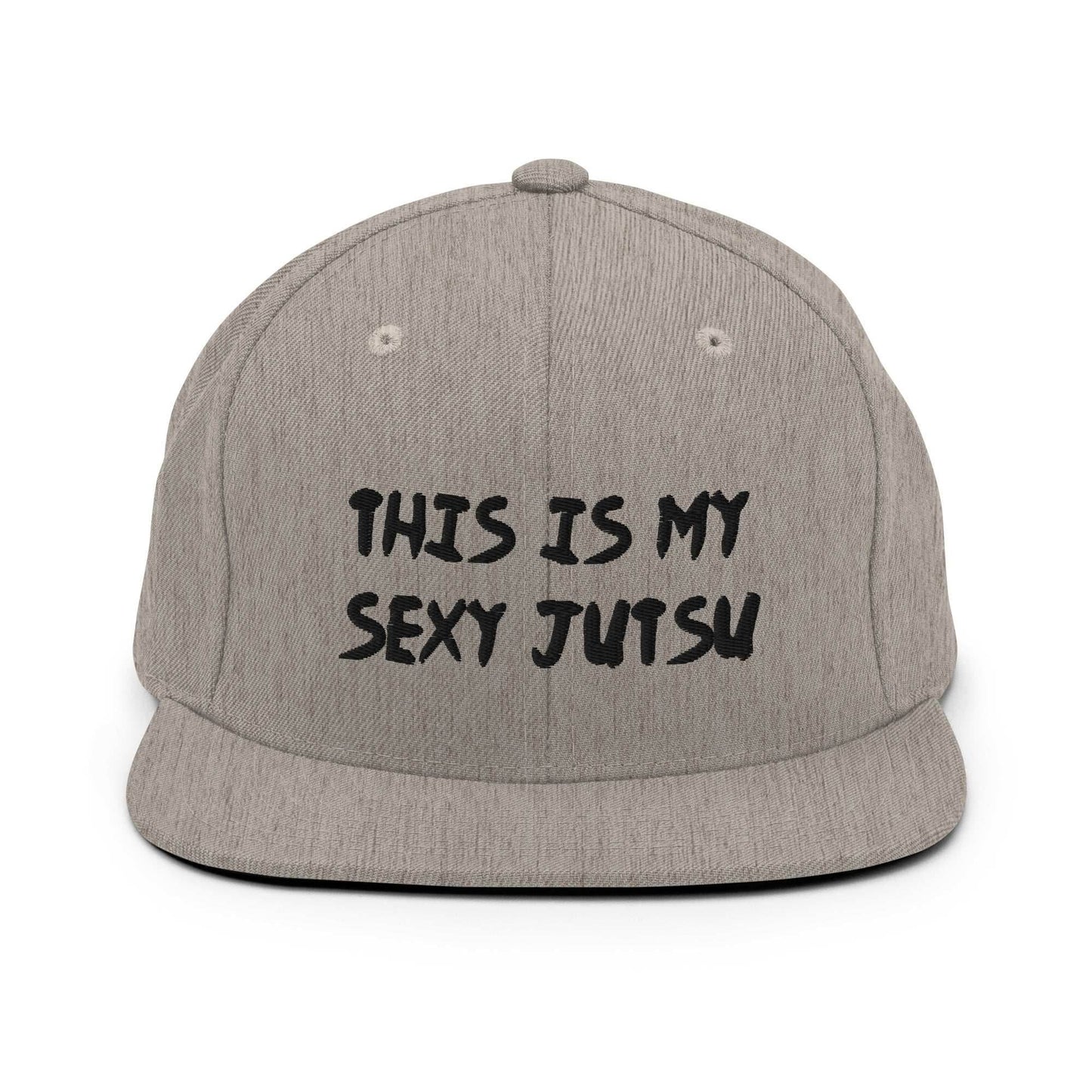 'This Is My Sexy Jutsu' Embrioidered Unisex Anime Snap Back Hat - Sport Grey